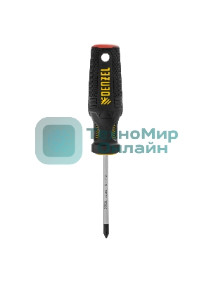 Отвертка Denzel PH1х75 мм, S2, 3к рукоятка