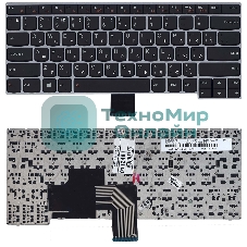 Клавиатура для ноутбука Lenovo V490 V490U V490UA черная с серебристой рамкой