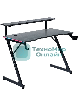 Стол игровой Defender Adamant полка, подвесы, черный, МДФ, RGb