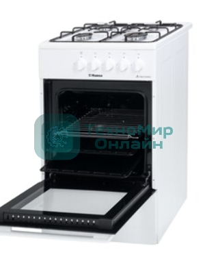 Плита газовая Hansa FCGW510029A белый, конфорок 4 газовых, духовка 53 л, 50 см x 85 см x 57 см