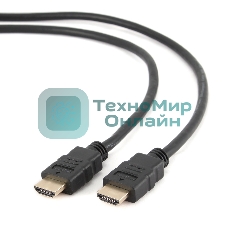 Кабель Cablexpert HDMI CC-HDMI4-6, 19M/19M, v2.0, медь, позол.разъемы, экран, 1.8м, черный, пакет