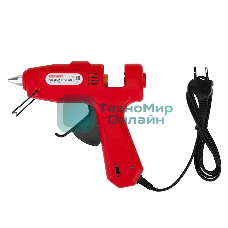 Клеевой пистолет Rexant, 60 Вт / 100 Вт два режима, Ø11 мм, блистер