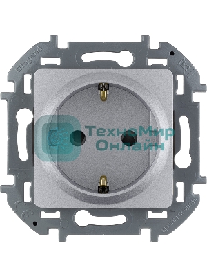 Розетка 2К+З со шторками немецкий стандарт 16А 250 В алюминий