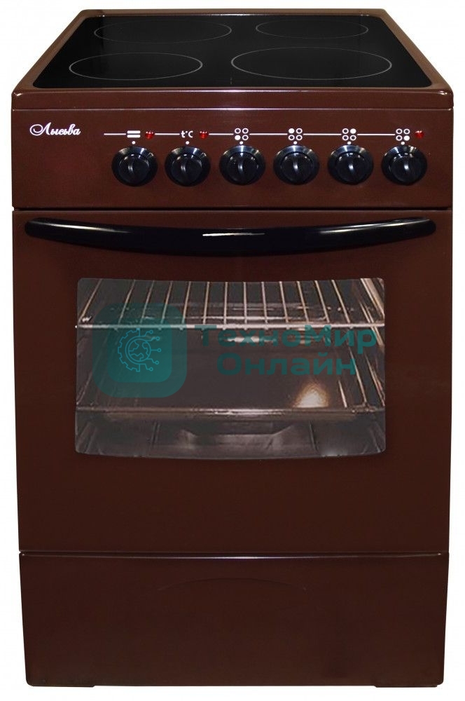 Плита электрическая Лысьва EF4002MK00 коричневый, конфорок 4 электрических, духовка 57 л, 50 см x 84 см x 60 см