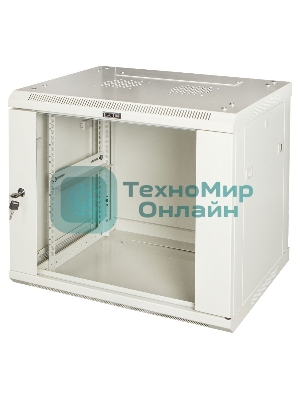Шкаф настенный серии Pro, 6U 600x600, стеклянная дверь