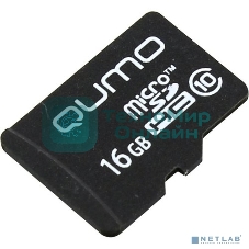Флеш карта QUMO MicroSDHC 16Gb Сlass 10 без адаптера