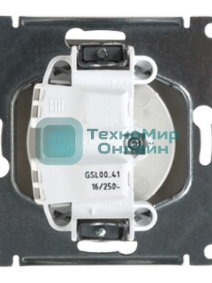 Механизм розетки 1-м СП Glossa 16А IP20 без заземл. алюм. SchE GSL000341