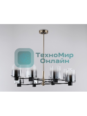 Люстра Ambrella light LH57043/8 BK/DBS/SM черный/темная латунь/дымчатый E14/8 max 40W D830*710