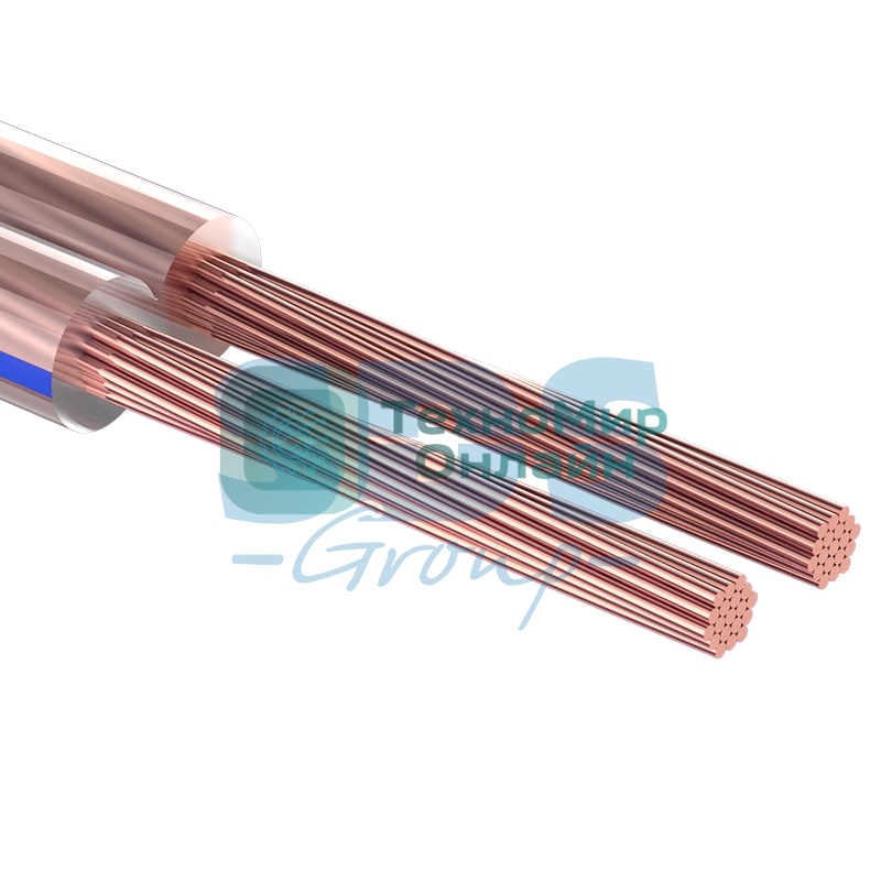 Кабель акустический Rexant 2х0,35 м м², прозрачный BLUELINE, мини-бухта 5 м