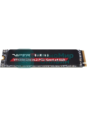Накопитель SSD Patriot Viper VP4300 Lite, 2Tb, PCIe 4.0 x4, M.2 2280, NVMe, R/W 7400/6400, с радиатором