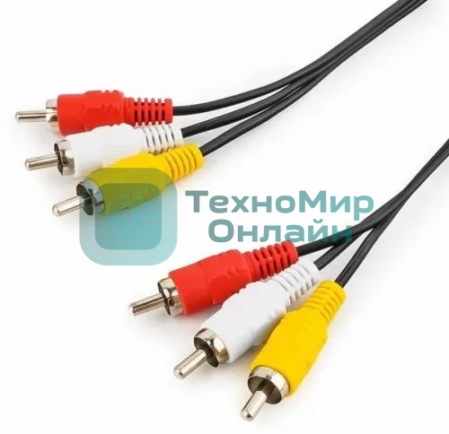 Кабель GoPower 3XRCA (M)-3XRCA (M) 5.0M 00-00027486 черный