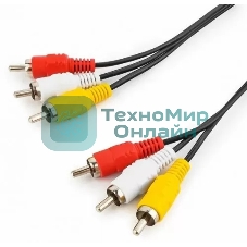 Кабель GoPower 3XRCA (M)-3XRCA (M) 5.0M 00-00027486 черный