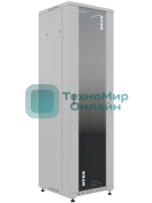 Шкаф коммутационный NTSS Премиум (NTSS-R18U6060GS) напольный 18U 600x600 мм пер. дв. стекл металл 900 кг серый 510 мм 903 мм IP20