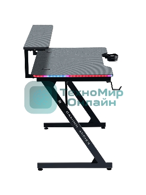 Стол игровой Defender Adamant полка, подвесы, черный, МДФ, RGb