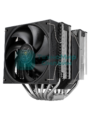 Кулер для процессора Thermalright Royal Pretor 130 (4-pin PWM, 158мм, Ni/Cu, 6x6мм, 1x120+1x130мм, 80.45CFM/81.88CFM, 29.4dBA/28.3dBA, 2150PM/1750RPM, S: 1200, 1700, 1851, 2011, 2066, 115X, AM4, AM5, silver, black)