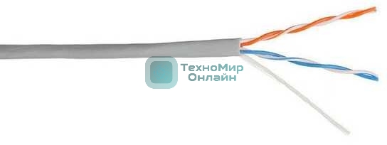 Кабель информационный Lanmaster NM-UTP5E2PR-CCA кат.5е U/UTP не экранированный 2X2 PVC внутренний 305м серый