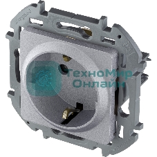 Розетка 2К+З со шторками немецкий стандарт 16А 250 В алюминий