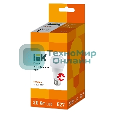 Лампа cветодиодная IEK LLE-A60-20-230-30-E27 ECO A60 шар 20Вт 230В 3000К E27 IEK