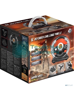 Игровой руль Defender CHALLENGE MINI Руль+ педали, 10кн., 200мм.,USB