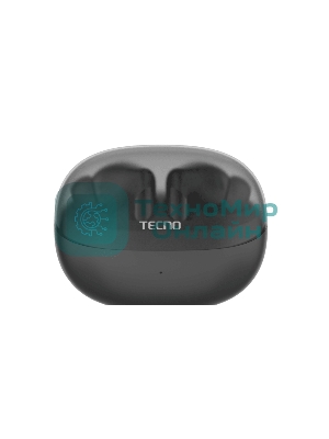 Наушники TWS Tecno Buds 4 черный, внутриканальные, Bluetooth, до 6 ч