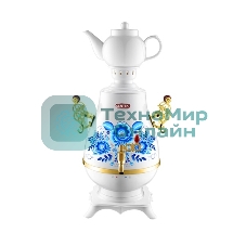 Самовар Centek СТ-0092 A (белый+рисунок+золото), 4.0л, 2300Вт, поддерж.t + LED индикатор, керам зав.