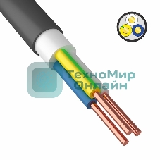 Кабель силовой медный ВВГ-Пнг(А)-LS 3x2,5 мм² 100 м, ГОСТ 31996-2012, ТУ 16.К71-310-2001