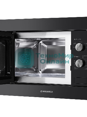 Встраиваемая микроволновая печь Maunfeld MBMO.20.1PGb черный, 20 л, 800 Вт, переключатели - поворотный механизм