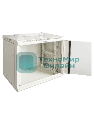Шкаф настенный серии Pro, 6U 600x600, стеклянная дверь