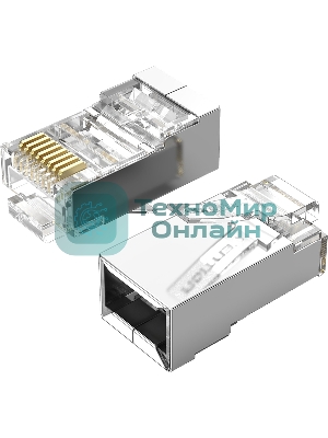 Коннектор Vention RJ45 (8p8c), FTP cat. 5e, под витую пару, экранированный (10шт.)