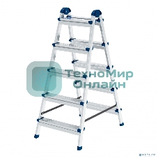 Стремянка двухсторонняя Сибртех 5 ст., сталь профиль, стальные ступени