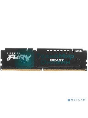 Оперативная память Kingston Fury Beast, DDR5, 16GB (1x16GB), 5600MHz, CL40, DIMM, с радиаторами, черный