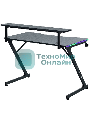 Стол игровой Defender Adamant полка, подвесы, черный, МДФ, RGb