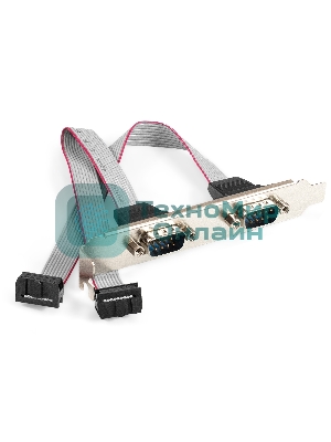 Планка портов в корпус 2xCOM ExeGate BrctDB92 (Com 10-pin (F) --> 2 x RS232 DB9 Male, кабель 20 см)