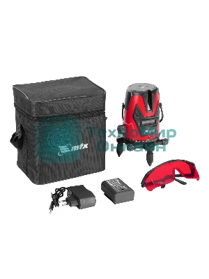 Лазерный уровень MTX MXL RED, 30 м, красный луч, акк. Li 2400 mAh, сумка, резьба 5/8