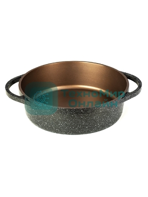 Сотейник Lara LR02-234 серия Orlean 28 см, 4.5 л, мрамор, Bronze, капсульное индукционное дно, крышка