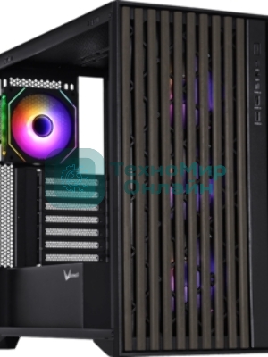 Корпус Formula V Line TimberLine T0 Black, ATX, wood+plastic front, TYPE-C*1, USB3.0*2, FRONT 3x120мм FRGB, REAR 1x120мм FRGB
