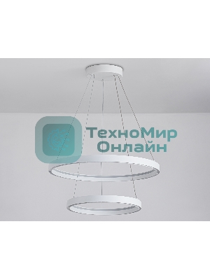 Подвесной светодиодный светильник Ambrella light FL5862/2 WH белый 45W 3000K/4200K/6400K D600/400*830 (без ПДУ)