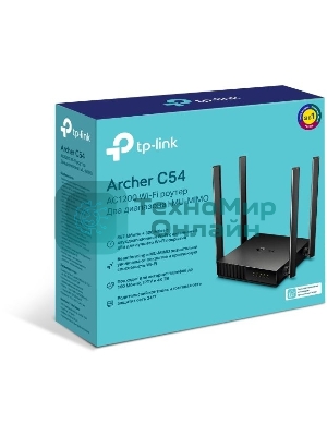 Роутер беспроводной TP-Link Archer C54 AC1200 10/100BASE-TX черный