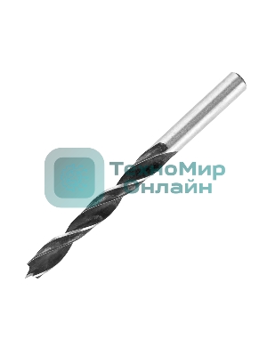 Сверло по дереву Kranz 9х125 мм, цилиндрический хвостовик