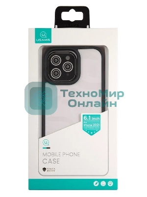 Чехол для Apple iPhone 13 Pro Usams US-BH770 прозрачный/черный (УТ000028119)