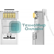 Коннектор Vention RJ45 (8p8c), FTP cat. 5e, под витую пару, экранированный (10шт.)