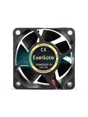 Вентилятор для корпуса ExeGate EX06025B2P-24 черный, 60 мм, 5100 об/мин, 34 дБ, 2 pin