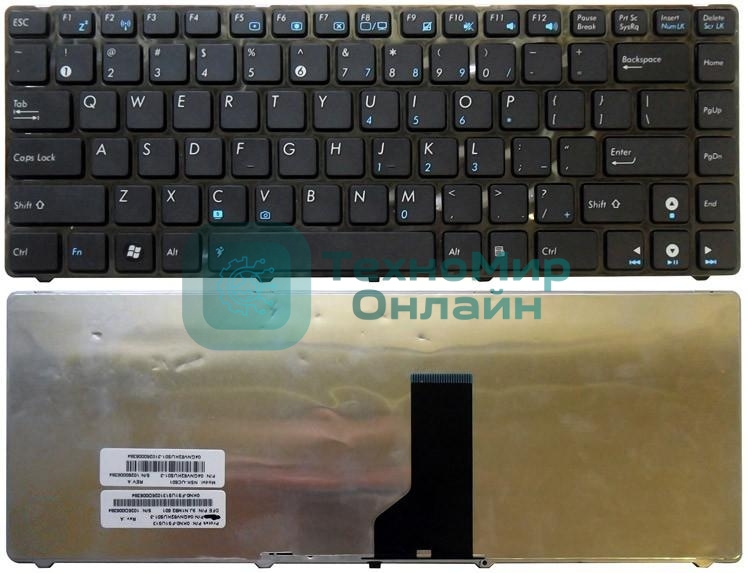 Клавиатура для ноутбука Asus UL30 K42 K43 X42 U41 черная с рамкой