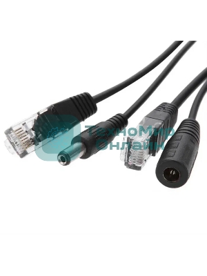 Passive PoE инжектор и сплиттер до 60V. Комплект позволяет подать данные и питание на IP устройства без поддержки PoE. Рабочее напряжение: 5V-60V DC. Скорость передачи данных: 10/100 Мбит/с. Пины питаниия PoE: 4,5(+) 7,8(-). Разъем для данных: RJ45 (8P8C). Разъем питания: DC2.1x5.5мм. Размеры (ШхВхГ): 38x17x17мм + кабель 17см. Рабочая температура: -30... +75°C.