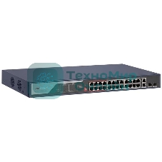 Коммутатор Hikvision DS-3E0326P-E(C) (L2) 24x1 Гбит/с 2xКомбо(1000BASE-T/SFP) 2SFP 24PoE 370W неуправляемый