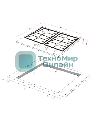Варочная поверхность Kuppersberg FG 68 B газ, High-Tech, 60 см, автоматический электроподжиг, газ-контроль, форсунки под сжиженый газ, механическое/сенсорное управление, таймер, блокировка панели управления, подсветка панели управления, SABAF конфорки, чугунные решетки, цвет черный, цвет фурнитуры черно-серебристый