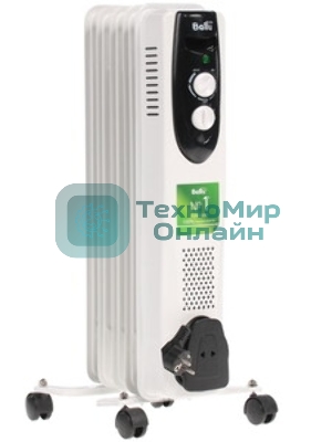 Обогреватель масляный Ballu Classic BOH/CL-05WRN (5 секций), белый, 1000 Вт, 15 м2, термостат