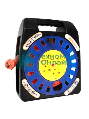 Удлинитель 4х30 м с заземл. 16А IP20 У16-012 термо ПВС 3х1 в закрытом корпусе защ. шторки UNIVersal 1674