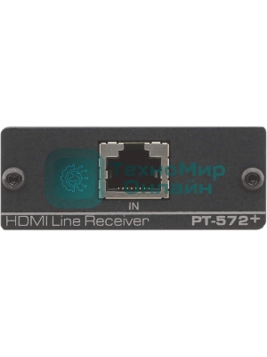 Приемник Kramer Electronics PT-572+ сигнала HDMI из кабеля витой пары (TP), поддержка HDCP и HDTV, HDMI (V.1.4 c 3D, Deep Color, x.v.Color, Lip Sync, HDMI Uncompressed Audio Channels, Dolby TrueHD, DTS-HD) с адаптером питания, 1.65Gbps