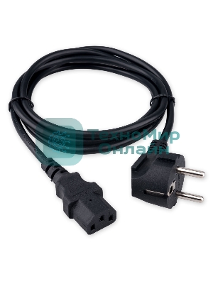 Кабель питания Гарнизон GPC-186-0.75-1.8M, Schuko-C13, 3x0.75мм2, 10A, CCA, с заземлением, 1.8м, черный, пакет